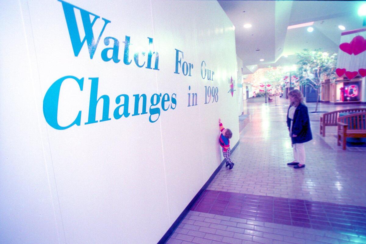 The Central Coast Mall, San Luis Obispo’s first and only enclosed mall, was running out of steam by Feb 19, 1998. Some of the store fronts near the end of the mall nearest the motel never found tenants. It was later torn down and rebuilt.