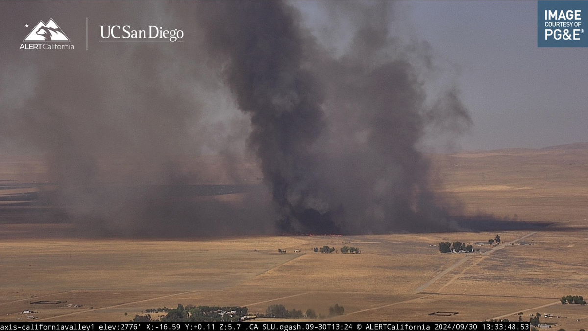 Cal Fire responded to reports of a fast-moving vegetation fire in California Valley on Monday afternoon. As of 1:29 p.m. the fire had burned 60 acres with potential for 300 acres.