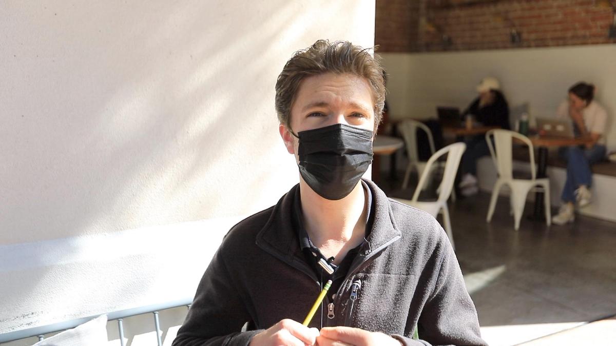 Joseph Kessler, in front of Scout Coffee, was still wearing a mask after SLO County dropped its indoor face covering mandate. “I’ve been taught important principles, to figure out whether or not to wear a mask, even it’s not legally required,” he said. “It’s called love of neighbor.”