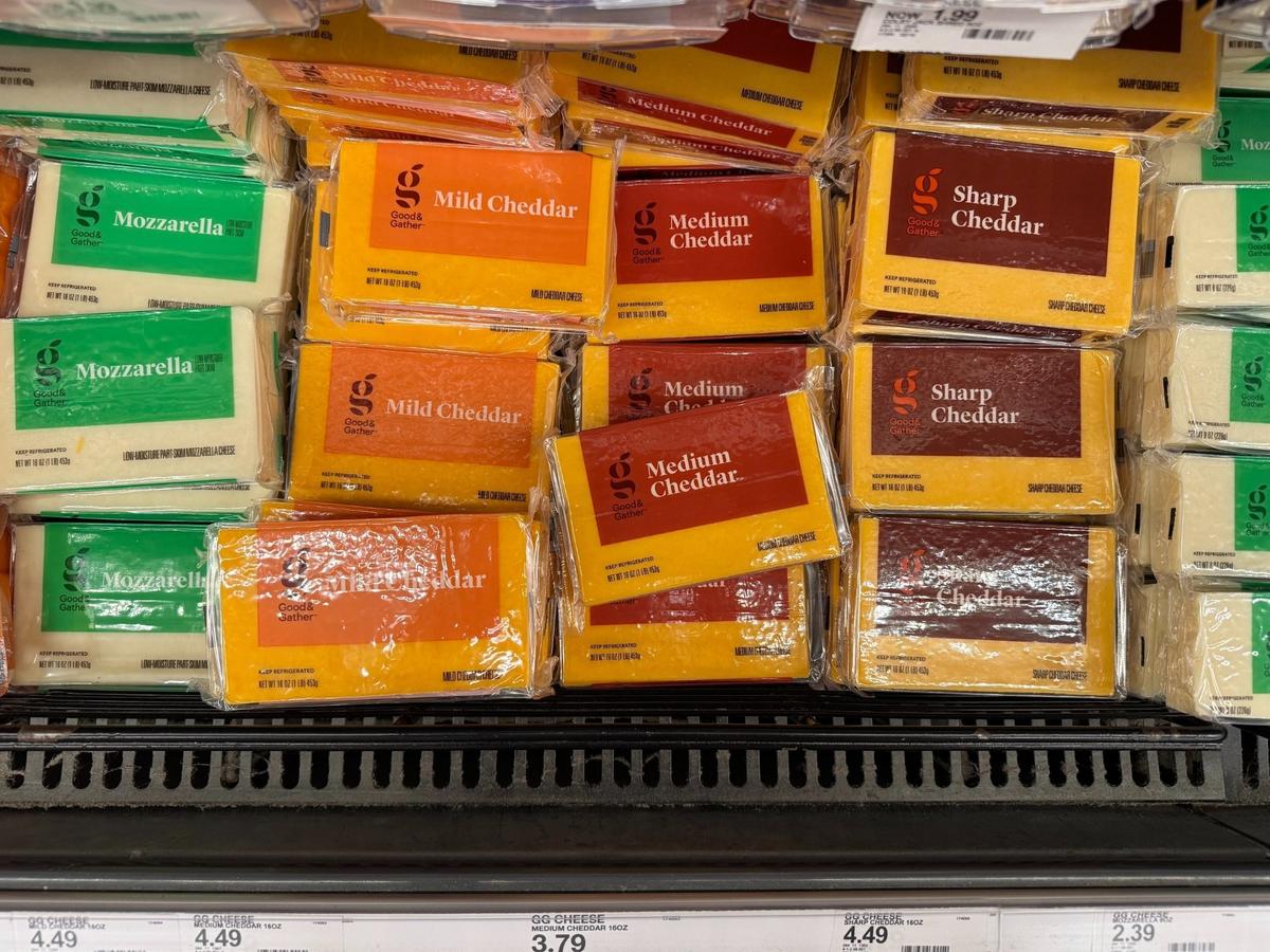 Cheese products at Target in Paso Robles.