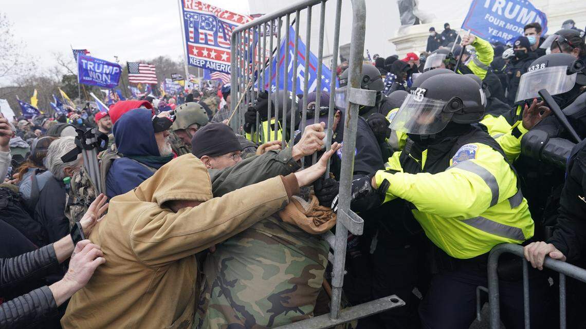 A mob of President Trump supporters storm the U.S. Capitol on Wednesday, Jan. 6, 2021, to try to overturn the Nov. 3 presidential election, in which President-Elect Joe Biden defeated Trump by more than 7 million votes.