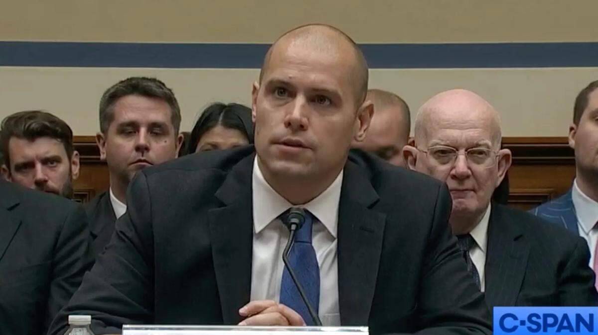 Ryan Graves, a former U.S. Navy pilot who now leads Americans for Safe Aerospace, testifies during a congressional hearing about receiving a report regarding an odd object spotted flying at then-Vandenberg Air Force Base.
