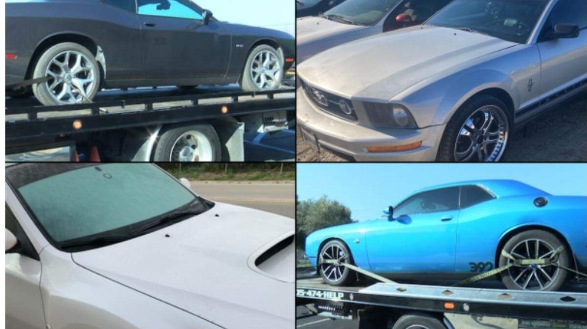 California Highway Patrol Templeton impounded four vehicles suspected of being used for street racing in northern San Luis Obispo County on Jan. 21, 2022.