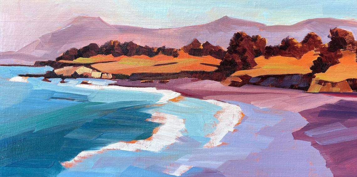 “Dawn at Moonstone” is a plein air oil painting by local Paso Robles artist Anne Laddon that she reported stolen from her gallery Studios on the Park on Oct. 19, 2024.