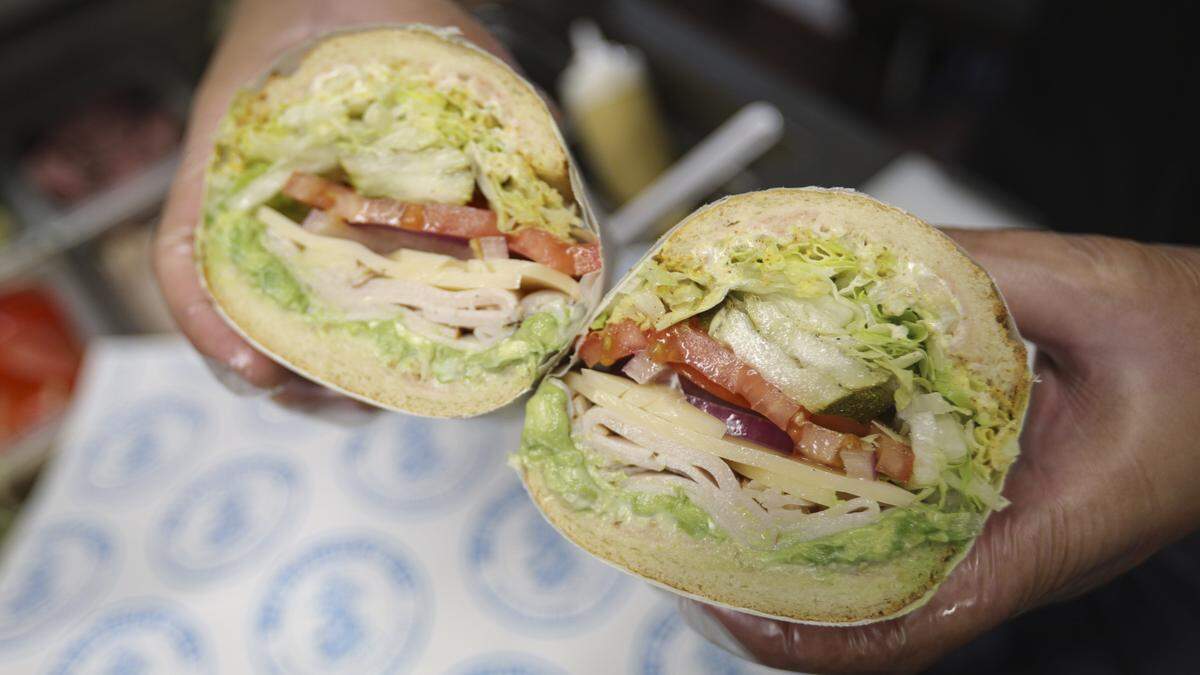 Ben Franklin’s, founded in 1969, has long been known for Eastern-style sub sandwiches and has recently added fried chicken to the menu. Their most popular sub is the ATC: avocado, turkey and cheese, seen here on Sept. 17, 2025.