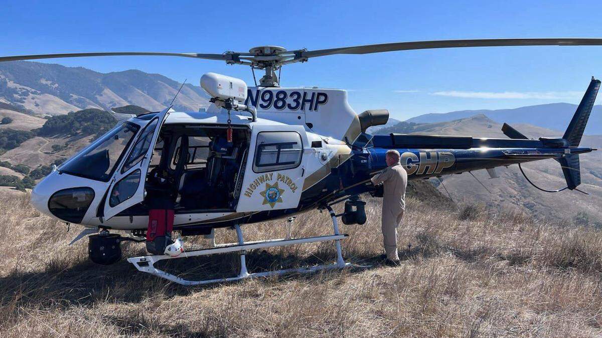 The California Highway Patrol Coastal Air Division dispatched a helicopter to rescue a hiker in Poly Canyon on Friday, Nov. 3, 2023, according to the CHP.