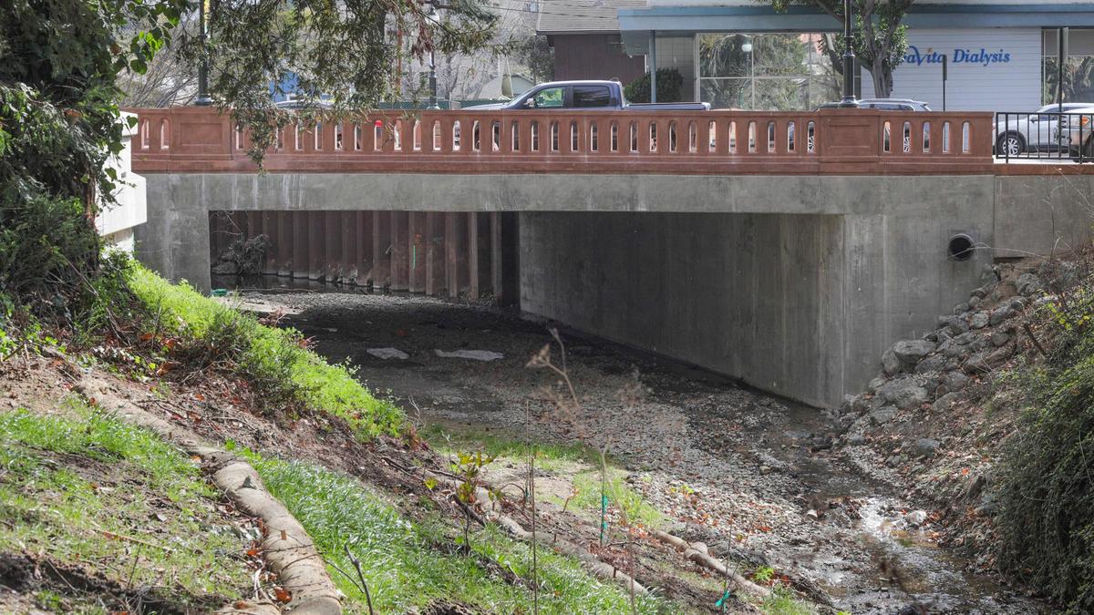 The new Marsh Street Bridge is open in 2021 after being closed during 2020 for demolition of the century-old bridge and building the new one.