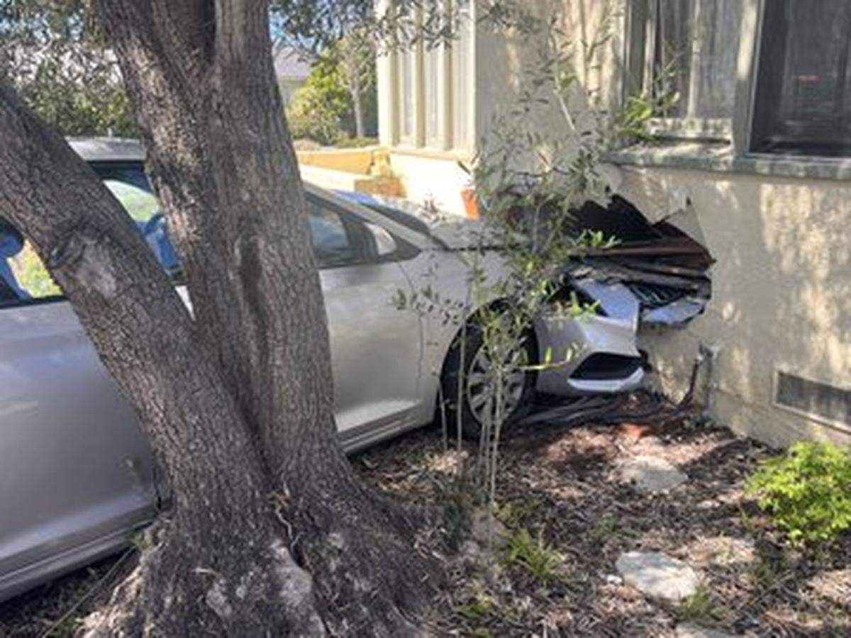 A driver suffered a medical emergency and crashed into a house on the corner of Broad Street and Upham Street at around 11:41 a.m. April 1, 2024.