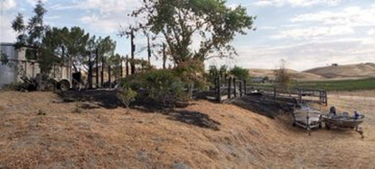 Firefighters from Cal Fire, Paso Robles Fire and Emergency Services and the Atascadero Fire Department responded to a fire that destroyed a barn in rural Paso Robles in the early morning of Wednesday, July 24, 2024.
