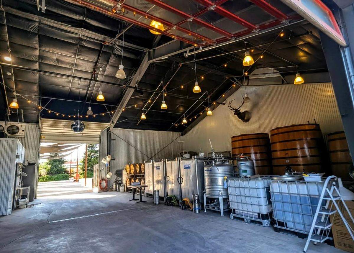 Production equipment and storage areas are seen inside Tin City Cider Co. in Paso Robles on May 23, 2026. The business said customers will continue seeing Tin City Cider products in retail locations after the tap house closes.
