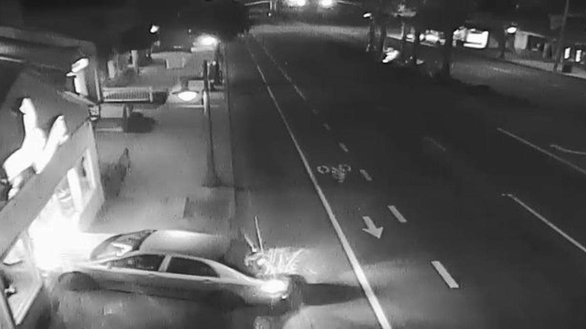 A man drove his car into the doors of Diamond Adult World in Grover Beach on April 2 and then stole $1,000 worth of retail items, police said.