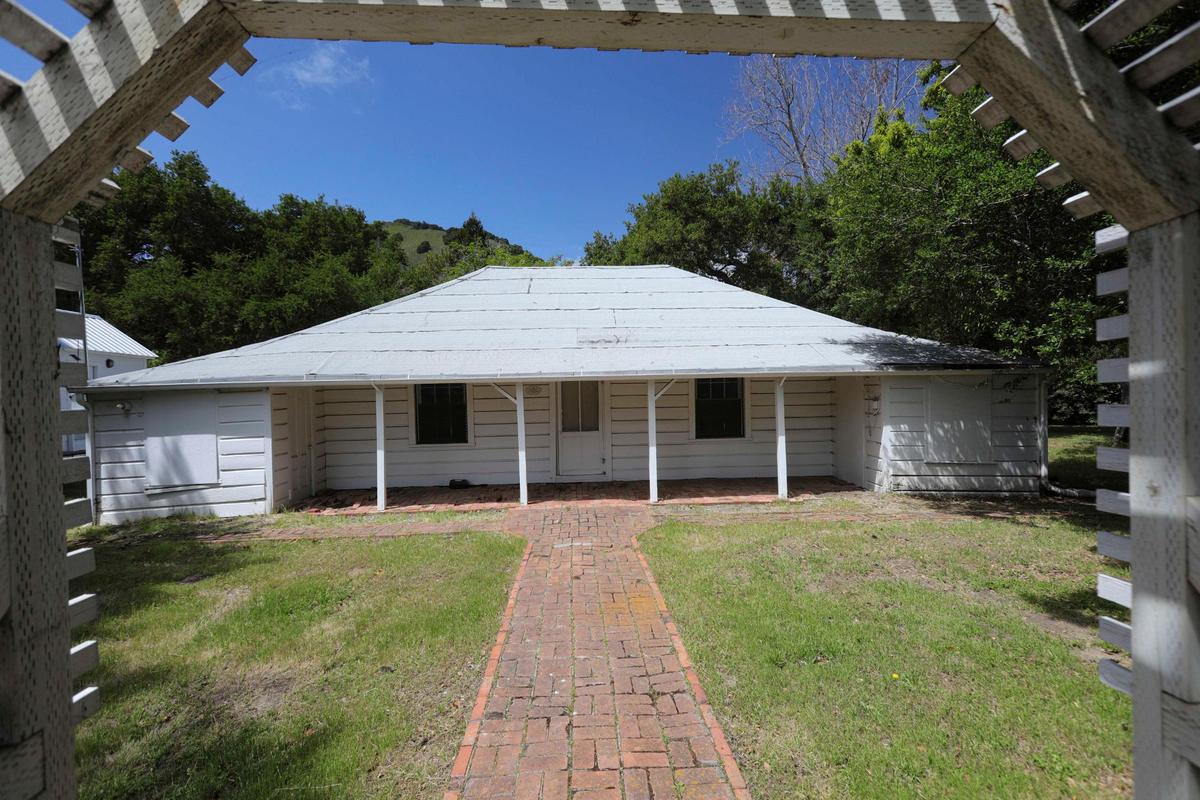 The Rosa Butrón de Canet de Simmler Adobe circa 1845 on Dana Street was once the place that legal notices were tacked to the walls in the era before newspapers. This photo is from April 14, 2025.