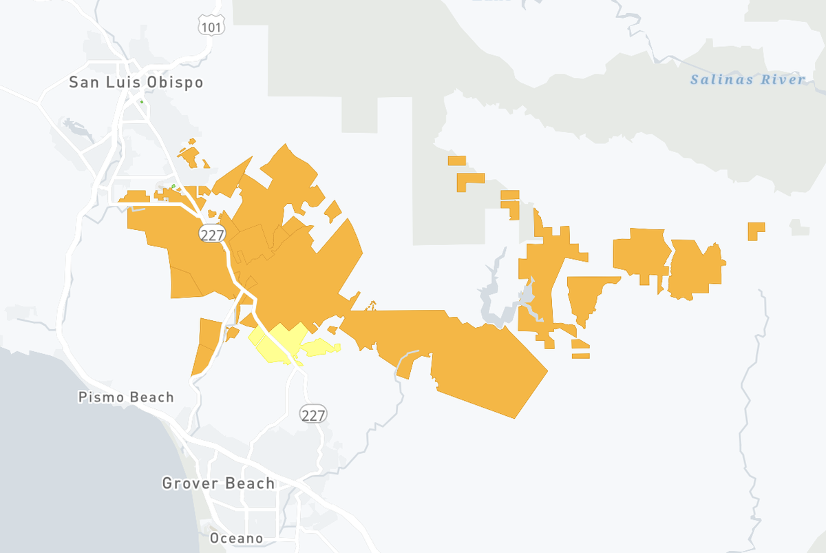 An outage caused by car that crashed into a power and telephone pole at Orcutt Road between La Lomita Ranch and Avocado Lane cut power to more than 5,000 PG&E customers Wednesday morning.