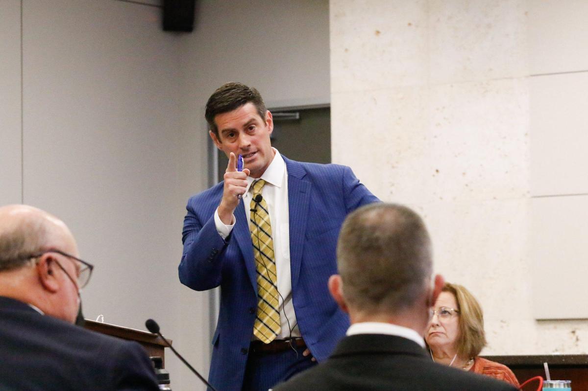 Deputy District Attorney Christopher Peuvrelle finishes closing arguments on Oct. 3, 2022, saying Paul Flores is "guilty as sin."