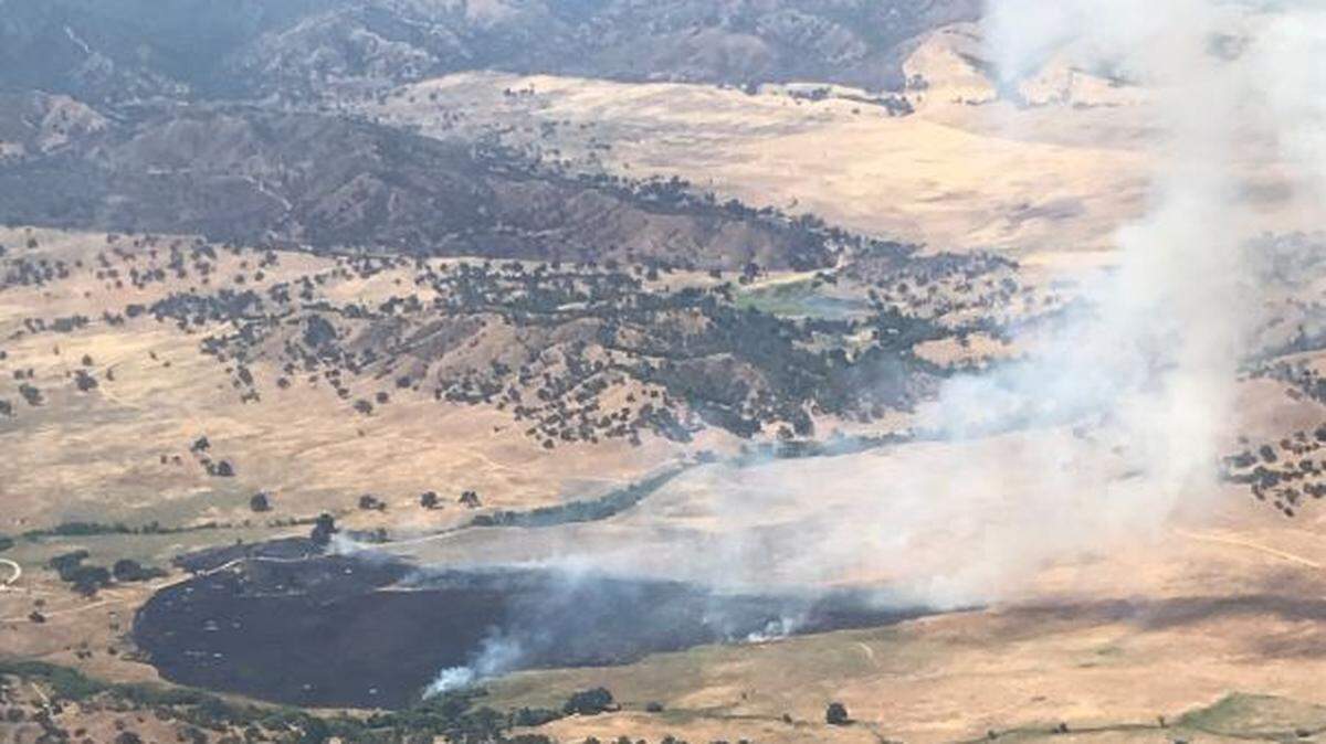 Firefighters were battling a 100-acre blaze at Fort Hunter Liggett in southern Monterey County on Sunday.