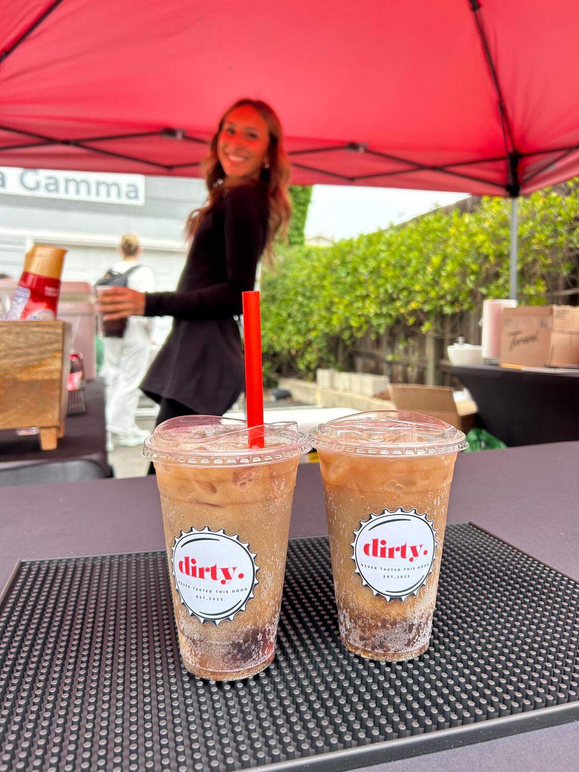 A new mixed drinks business called dirty sells mainstream sodas mixed with syrups and cream every Thursday at the Downtown SLO Farmers Market.