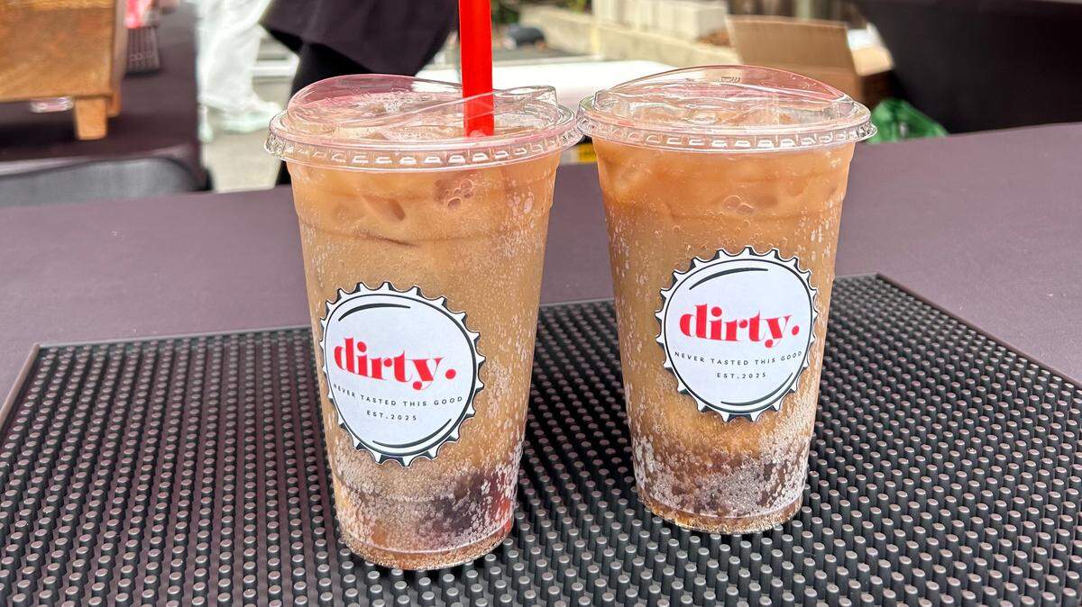 A new mixed drinks business called dirty sells mainstream sodas mixed with syrups and cream every Thursday at the Downtown SLO Farmers Market.