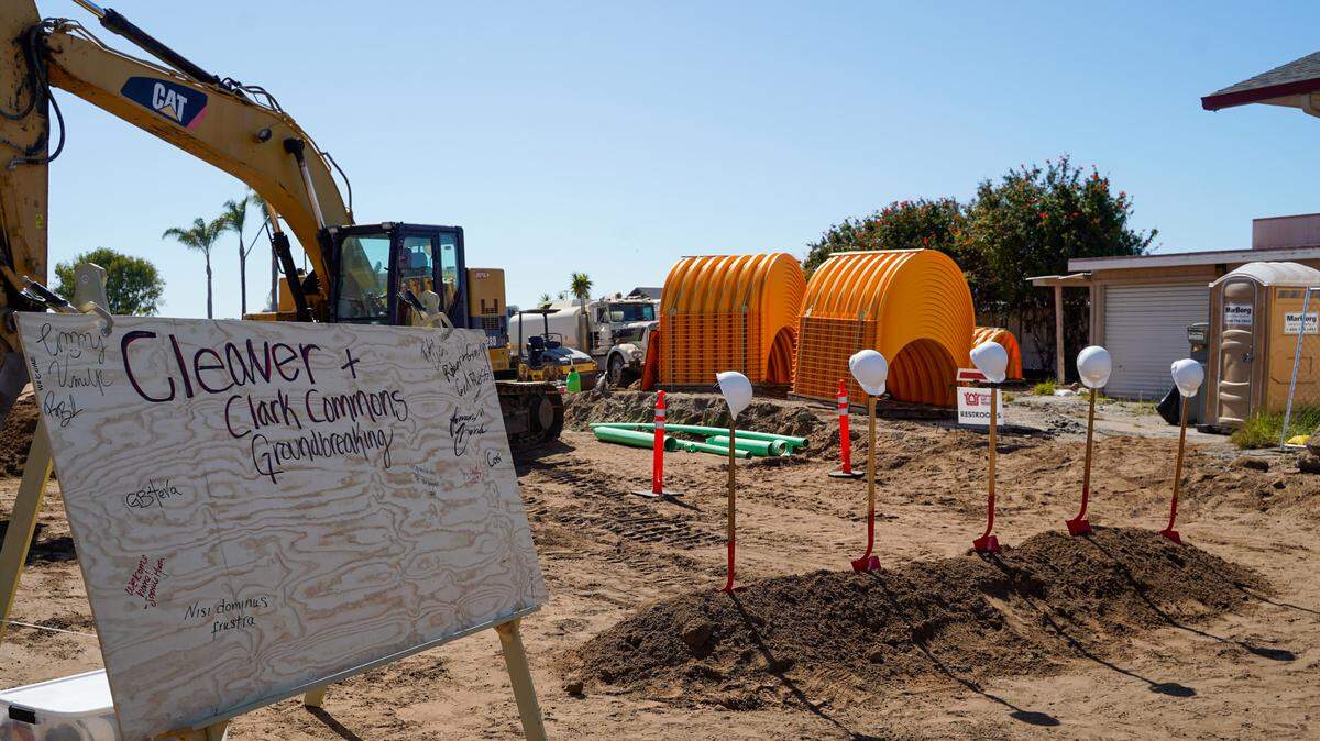 Development starts at the site of Cleaver & Clark Commons Feb. 28, 2024. The Housing Authority of San Luis Obispo and People’s Self-Help Housing joint project will add more than 50 affordable units to Grover Beach.