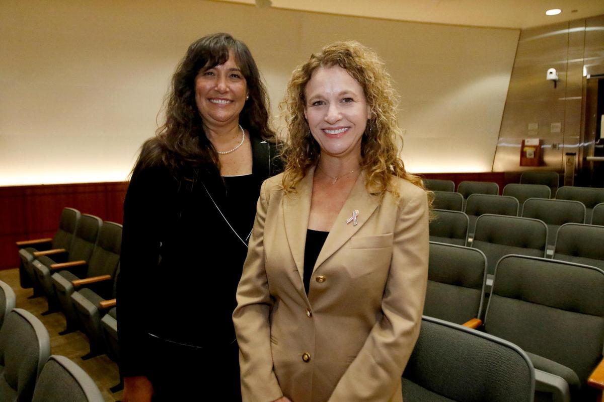 The Board of Supervisors interviewed two clerk-recorder finalists, current interim San Luis Obispo County clerk-recorder Helen Nolan, right, and Santa Barbara County election division manager Elaina Cano. Cano was selected.