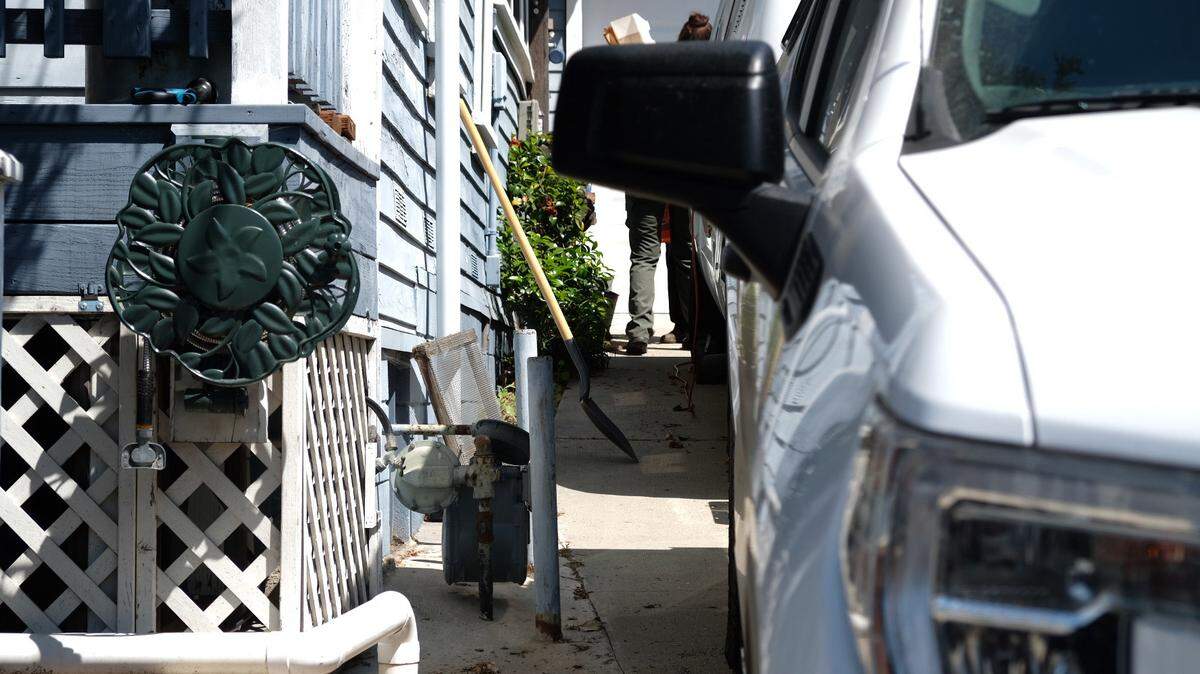A Sheriff’s Office investigator unloaded at least three shovels from a county vehicle and brought at least two into the backyard as the third day of a search related to the Kristin Smart case continued on Friday, May 8, 2026. Investigators have been searching the Arroyo Grande home and property of Susan Flores, mother of convicted killer Paul Flores.