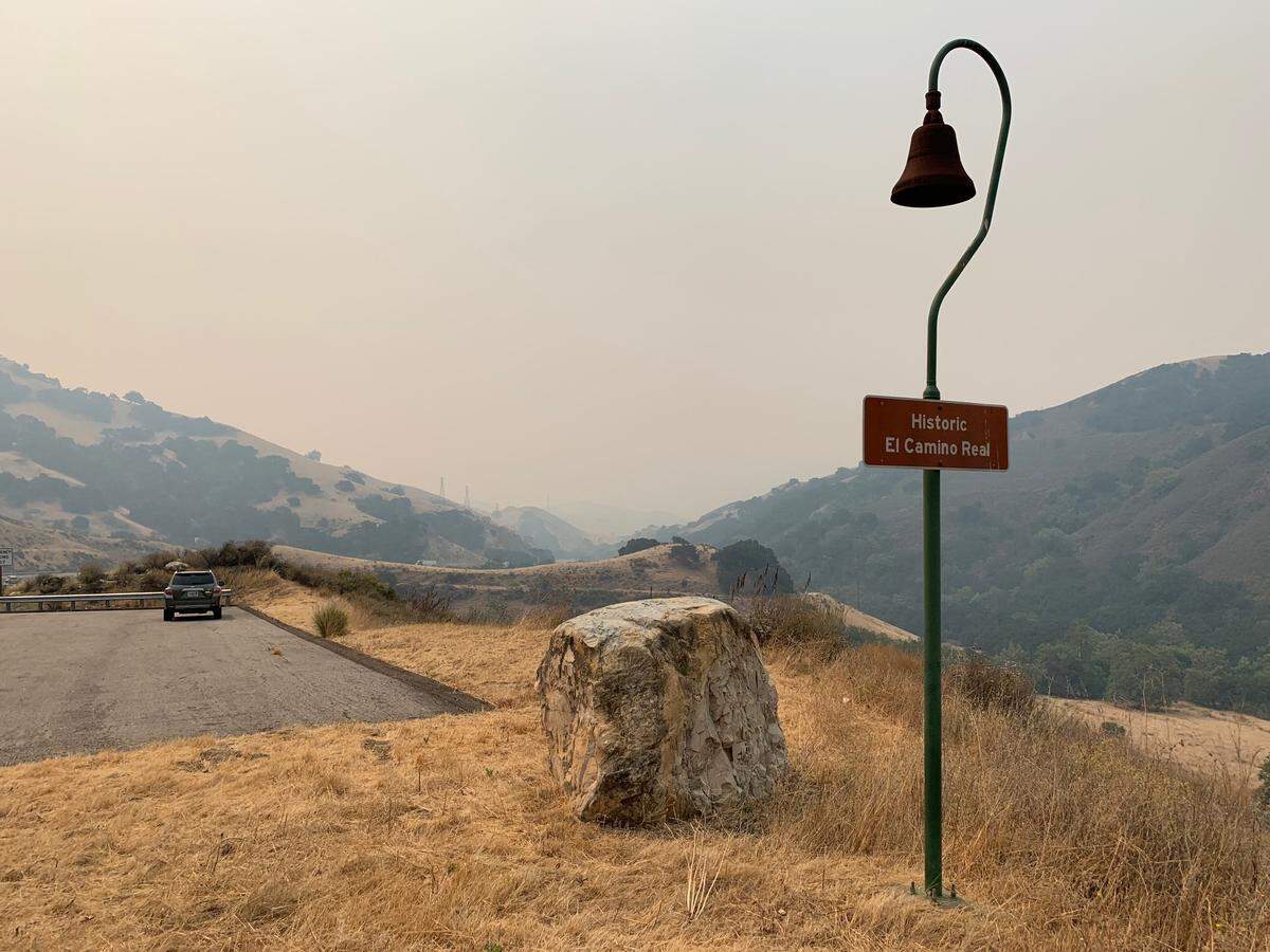 Smoky skies obscure the view of this hills on the Cuesta Grade on Wednesday morning.