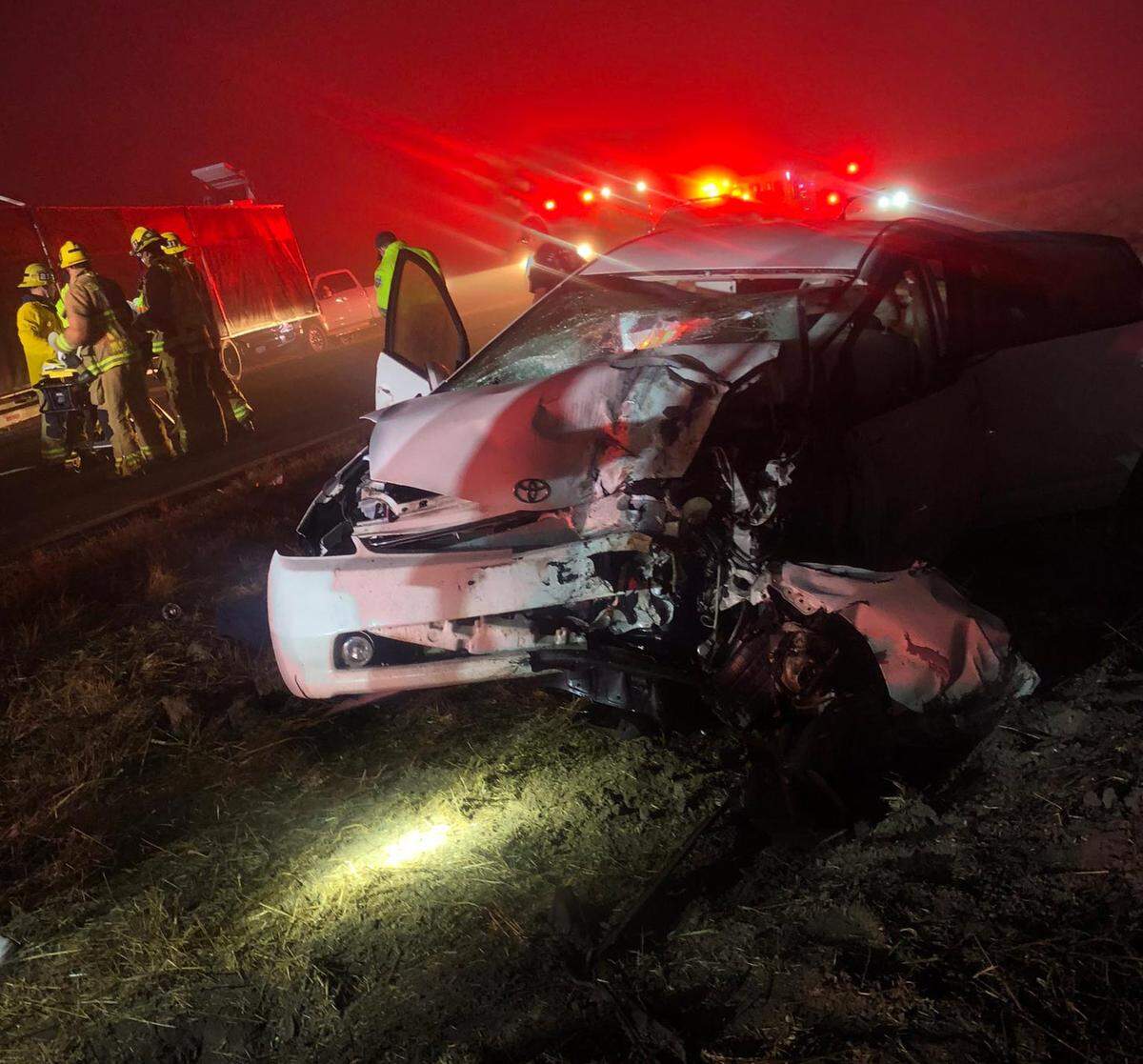 Two people were reportedly injured in a two-vehicle collision on Highway 101 early Thursday morning near Santa Maria.