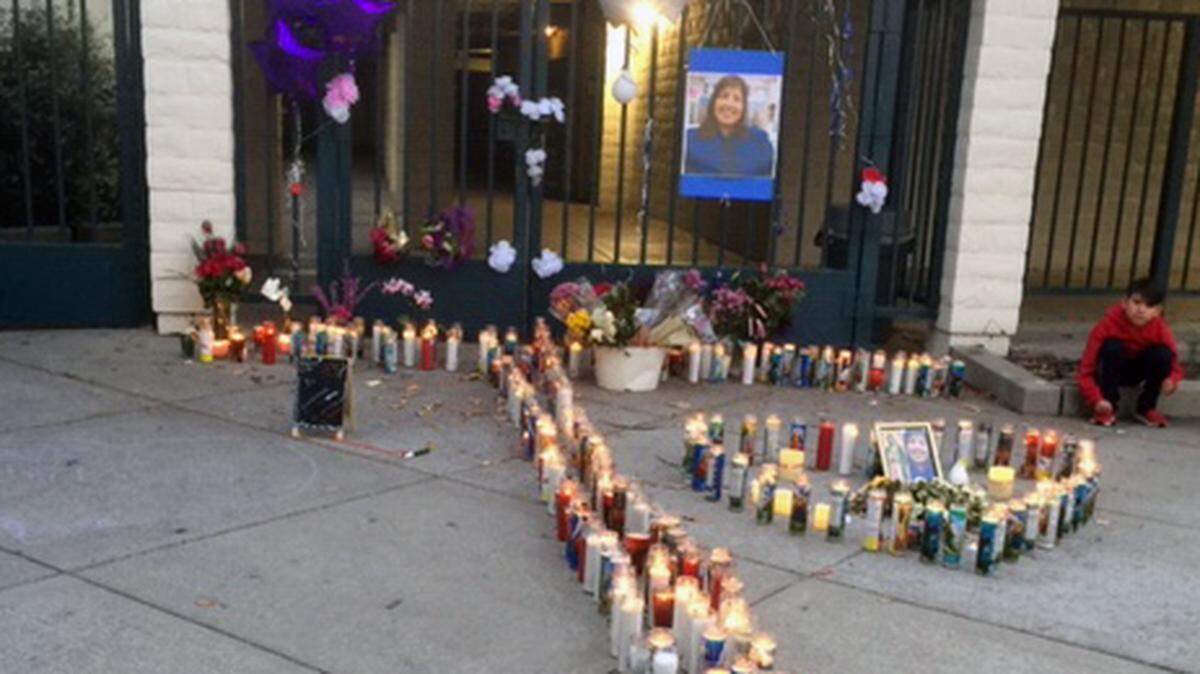 An impromptu memorial popped up honoring former teacher Andrea Blanco at Laguna Middle School.