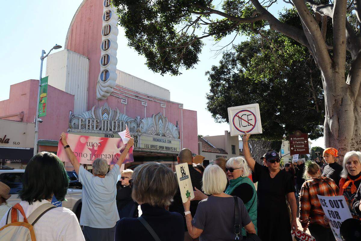 A protest took place outside the San Luis Obispo County Board of Supervisors meeting Jan. 27, 2026, where the Sheriff’s Office was expected to share information about its cooperation with ICE.