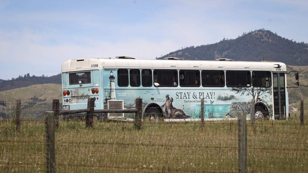 Tour bus departs to Hearst Castle April 9, 2026.The tour experience is unchanged the pools are full, all tours open.