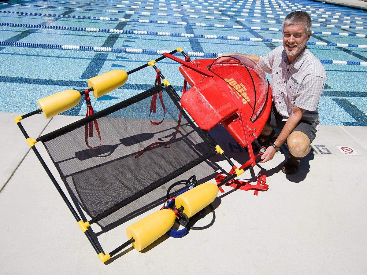 Professor Jim Widmann was the senior project adviser for the three Cal Poly students who created the Aquabullet for Joseph Cornelius in 2014.
