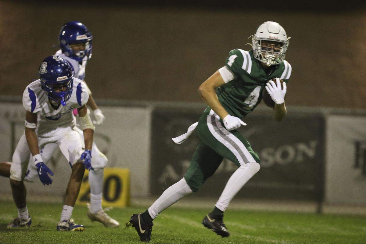 Ethan Armet broke several tackles on this run to the end zone. Templeton beat Morro Bay 56-14 in football game seen here on Oct. 9, 2025.