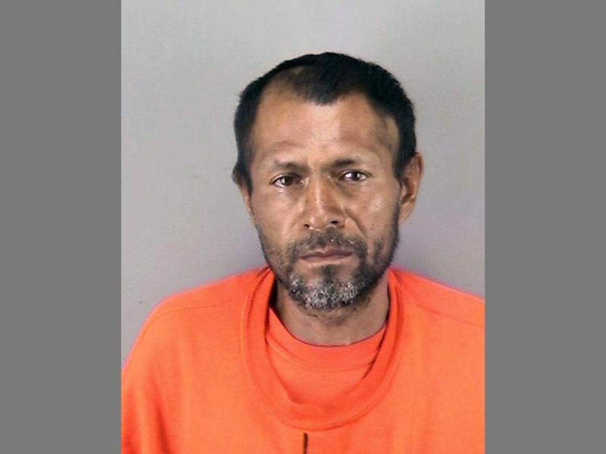This undated file booking photo provided by the San Francisco Police Department shows Jose Inez Garcia-Zarate. Garcia-Zarate, acquitted of murder in the 2015 fatal shooting of a woman on a San Francisco pier that became a national flashpoint over immigration pleaded guilty Monday, March 14, 2022, to federal gun charges. Garcia-Zarate entered his plea nearly seven years after shooting Kate Steinle on July 1, 2015, while she walked on a crowded pier.
