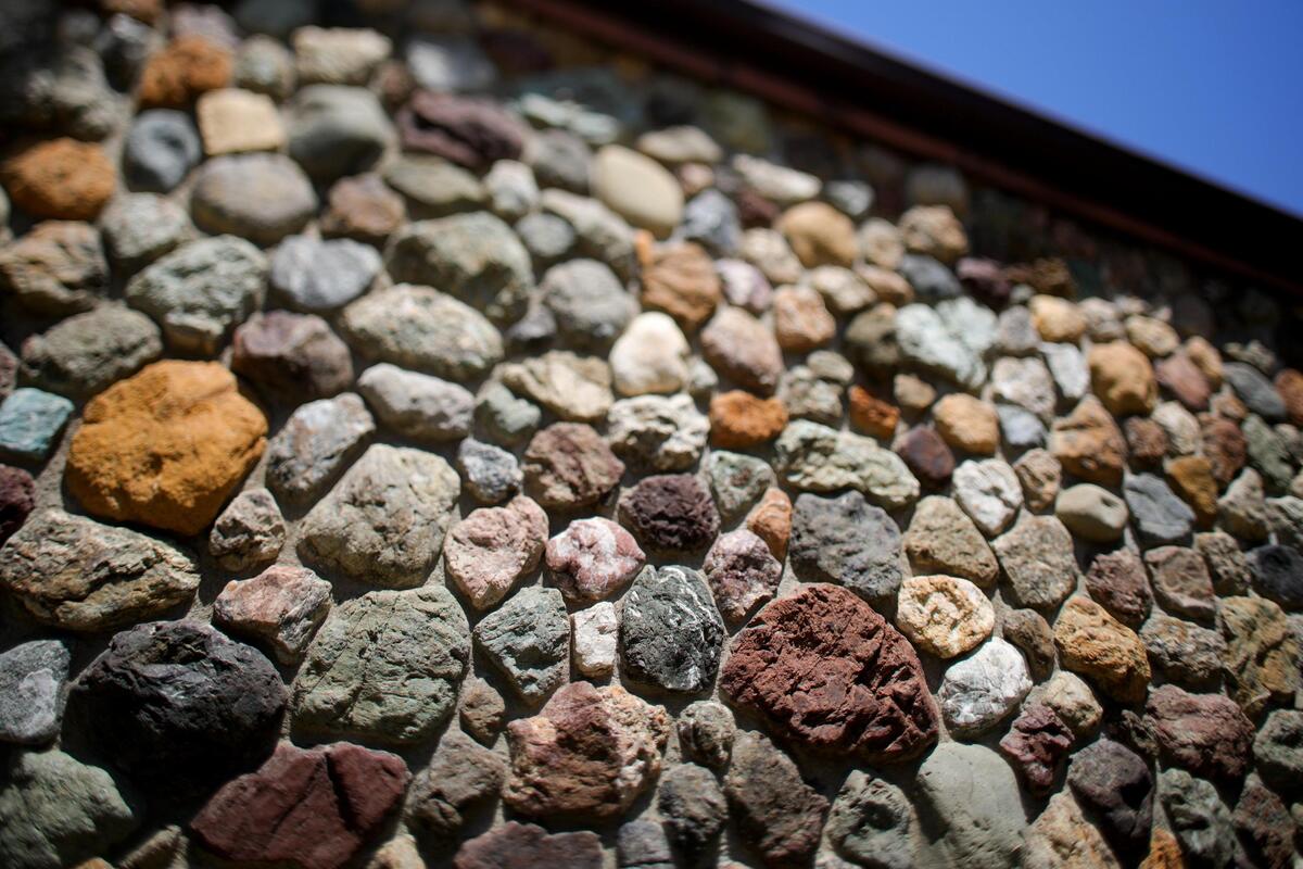 The “rubble wall” of the 1955 San Luis Obispo library was built from rocks from San Simeon Creek.