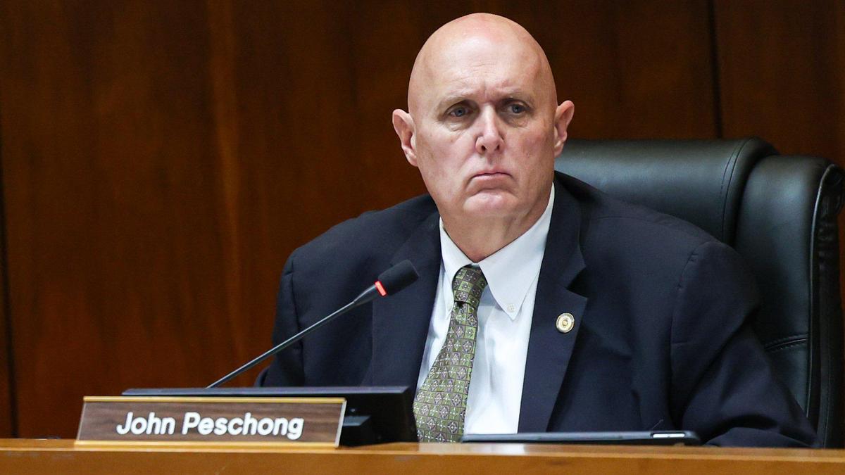 San Luis Obispo County Supervisor and chairman for 2023, John Peschong, listens to public comment Feb. 7.