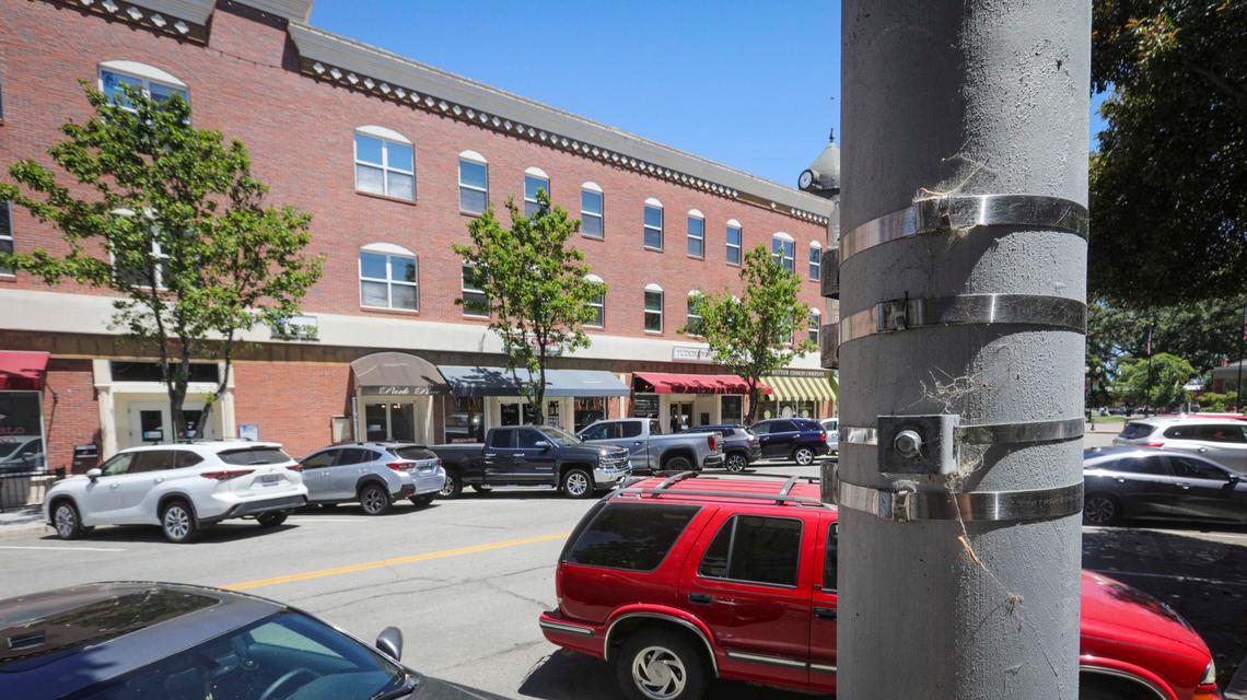 Signs for paid parking have been removed from Paso Robles at Park St. near Downton City Park on June 17, 2024.