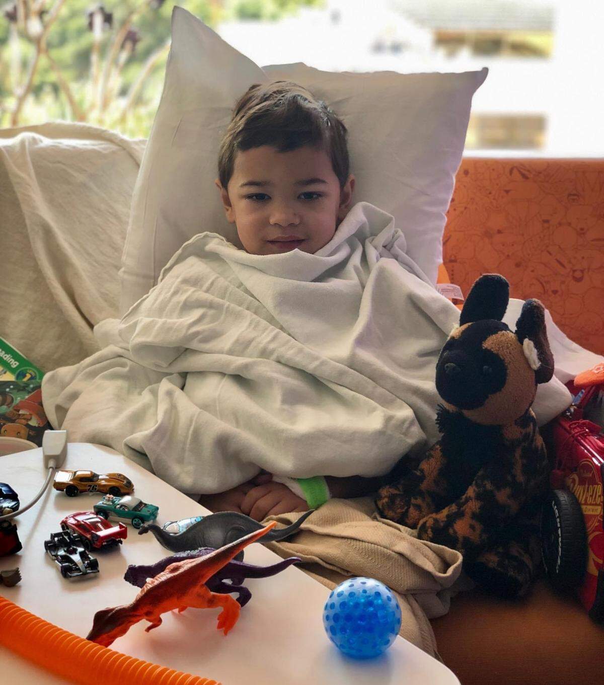 Mason Watson, 6, of Templeton is being treated for leukemia at Lucile Packard Children’s Hospital at Stanford.
