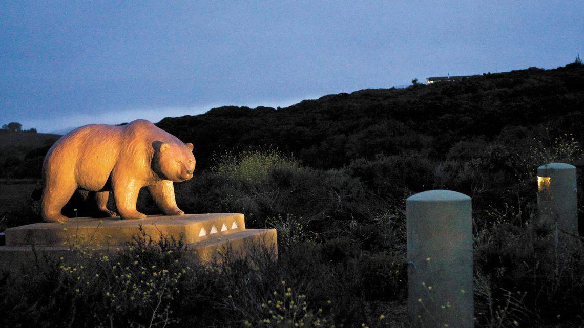 The iconic bear statue is on South Bay Boulevard near Turri Road in Los Osos.