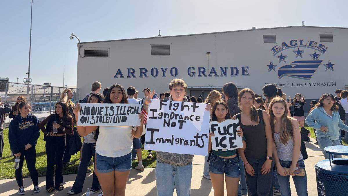 Arroyo Grande High School students walked out of class and staged an anti-ICE protest on Jan. 30, 2026.