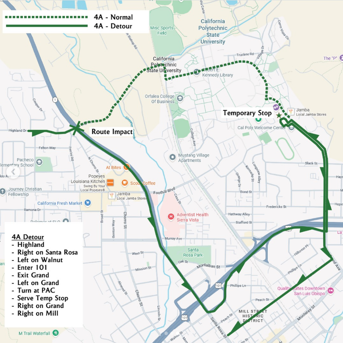 Bus routes will be detoured to avoid affected areas for St. Fratty’s Day on March 14, 2026.
