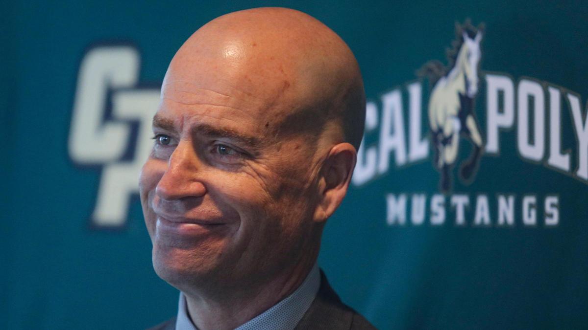 Mike DeGeorge was introduced as Cal Poly’s new mens basketball head coach on April 4, 2024.