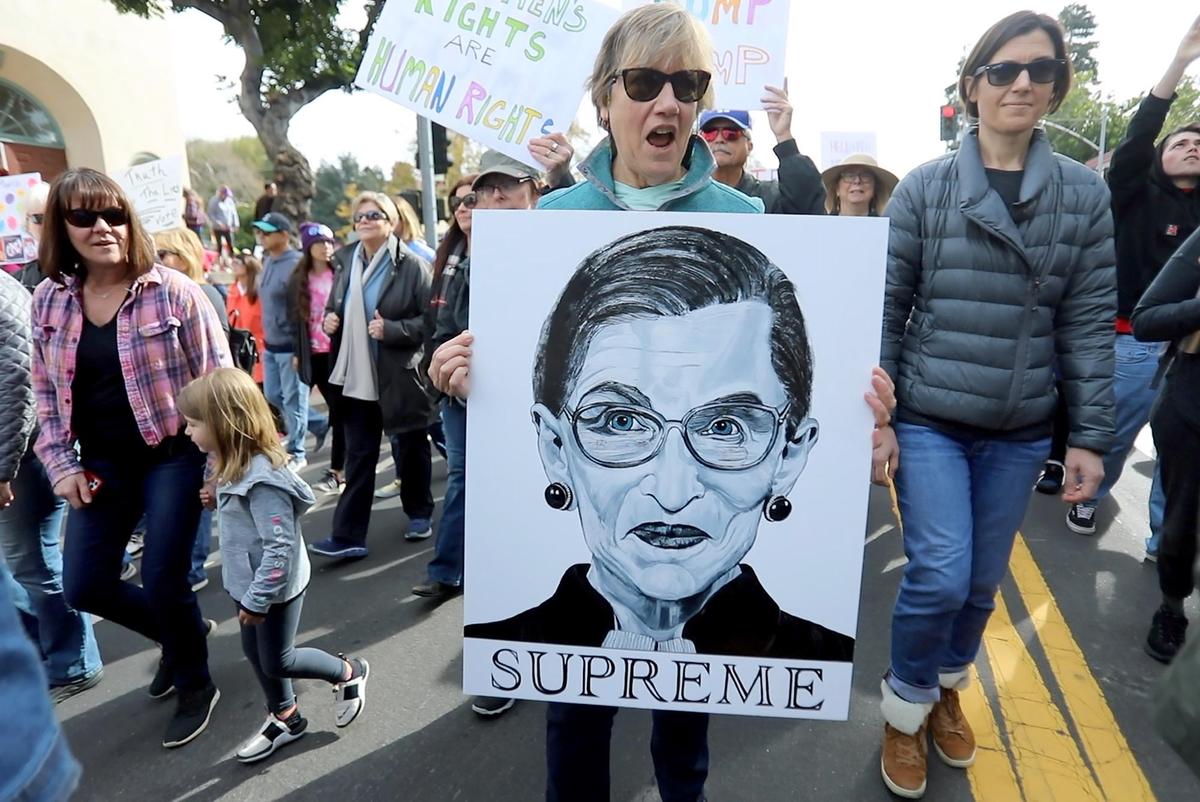 Thousands attended a large rally for the fourth Women’s March held at Mitchell Park in San Luis Obispo, Saturday, January 18. Afterward, the crowd marched into downtown carrying signs and chanting.