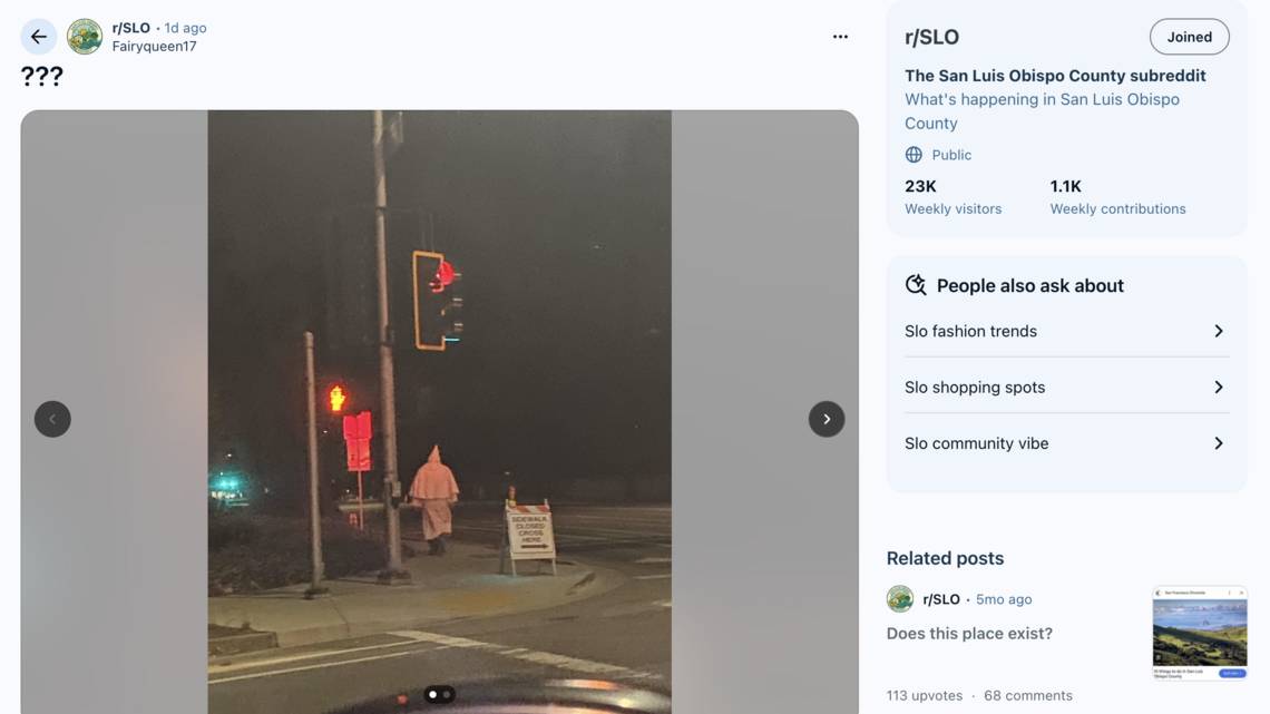 Man in KKK-style robe made racist death threat, SLO couple says. ‘Do I need to hang you?’
