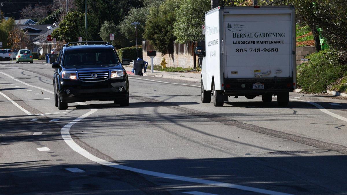 Tally Ho Road in Arroyo Grande has been restriped between James Way and Highway 227 with bicycle lanes.