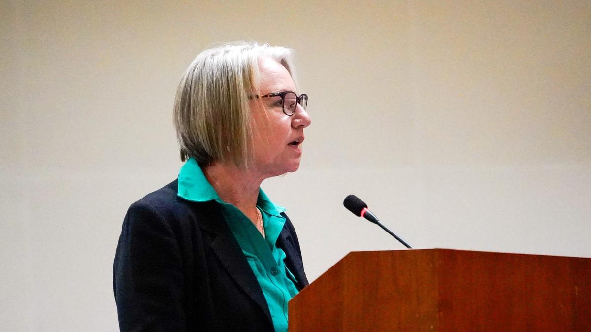 Nipomo Action Committee organizer Alison Martinez speaks during public comment Tuesday, April 23, 2024. The Dana Reserve project would add around 1,470 homes to a 288-acre plot of land in Nipomo.