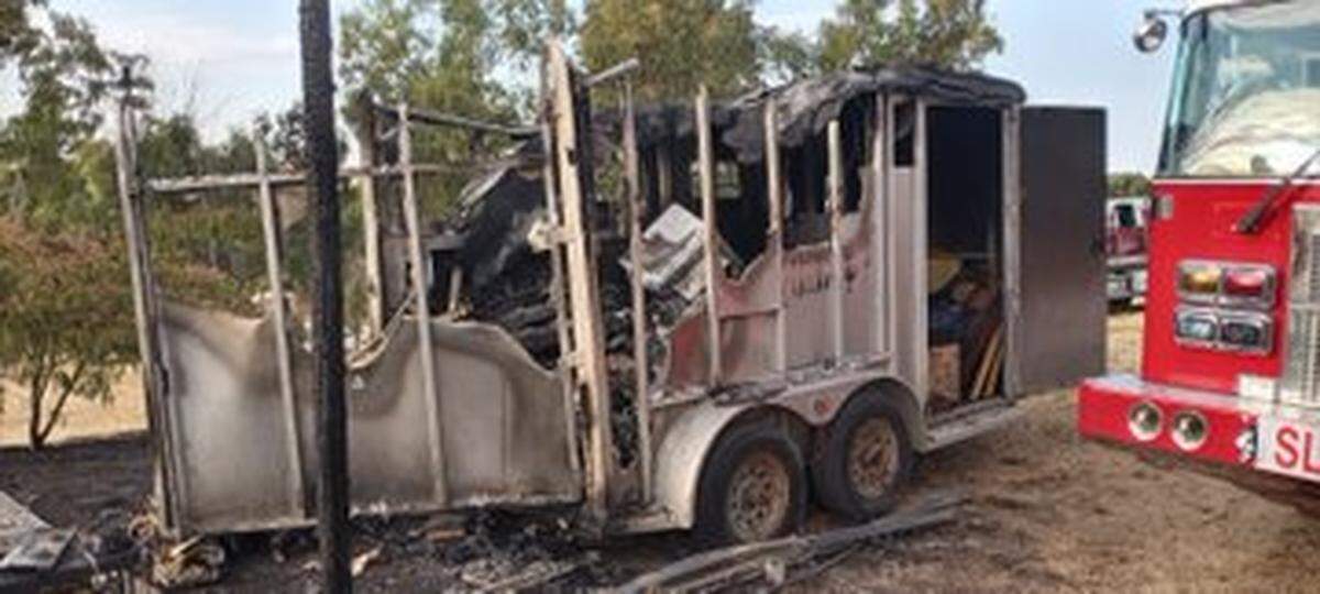 Firefighters from Cal Fire, Paso Robles Fire and Emergency Services and the Atascadero Fire Department responded to a fire that destroyed a barn in rural Paso Robles in the early morning of Wednesday, July 24, 2024.