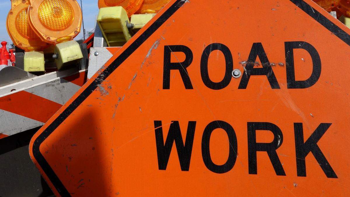 Road work signs.