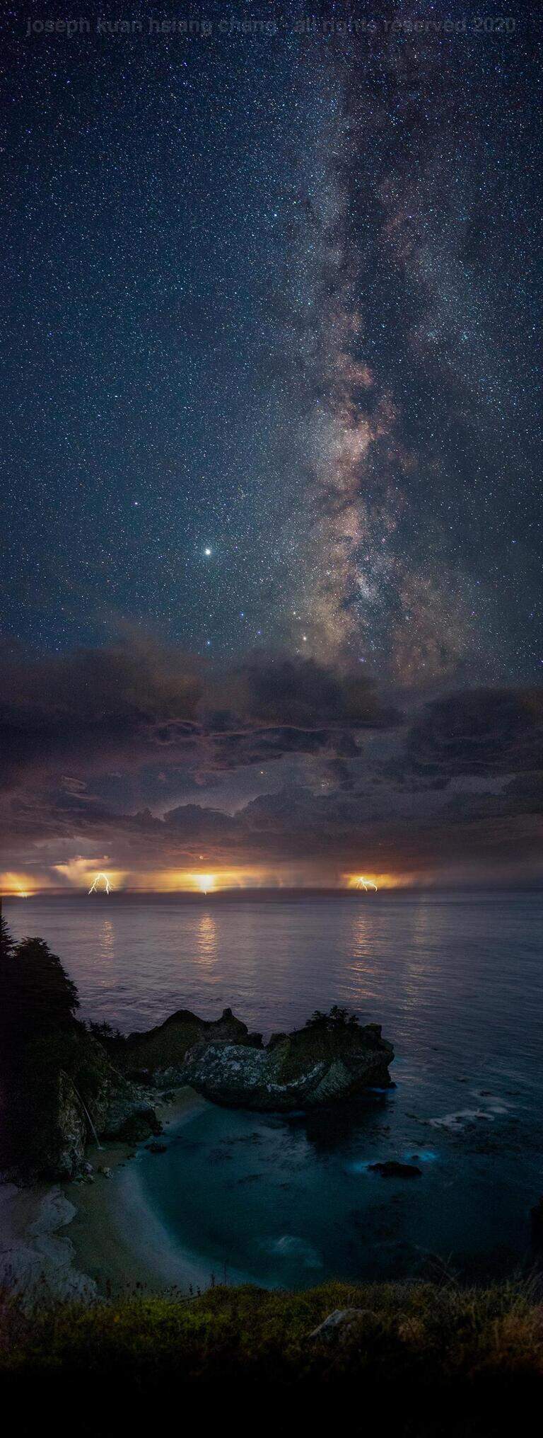 Big Sur CA photo shows night sky, Milky Way above McWay Falls | San ...