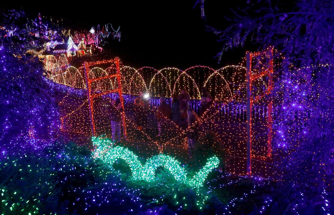 The Golden Gate Bridge light display is seen at the Cambria Christmas Market in 2019. Cambria Christmas Market to open. When & how to buy tickets