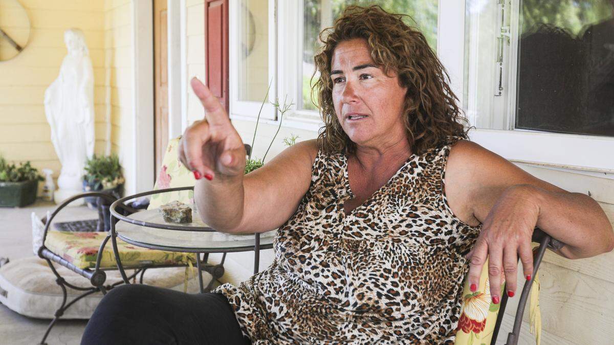 Mindy Smith’s neighborhood behind Lopez Lake was placed under an evacuation order on Aug. 7, 2025, due to the Gifford Fire, but she plans to shelter in place.