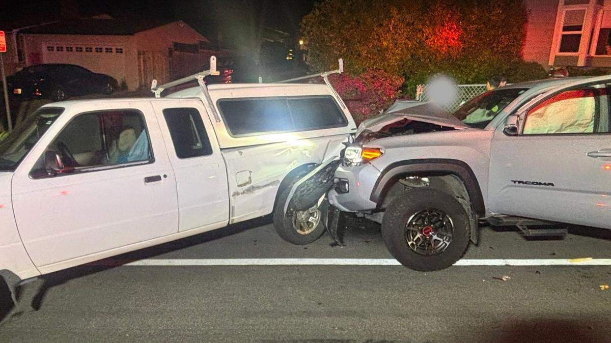 A driver was arrested in San Luis Obispo on suspicion of a DUI after ramming into an unoccupied, parked truck on April 3, 2026.